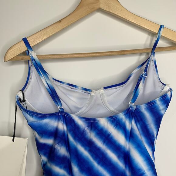 Onia Chelsea Blue Tie Dye One Piece Swimsuit Medium New With Tags - Picture 5 of 11